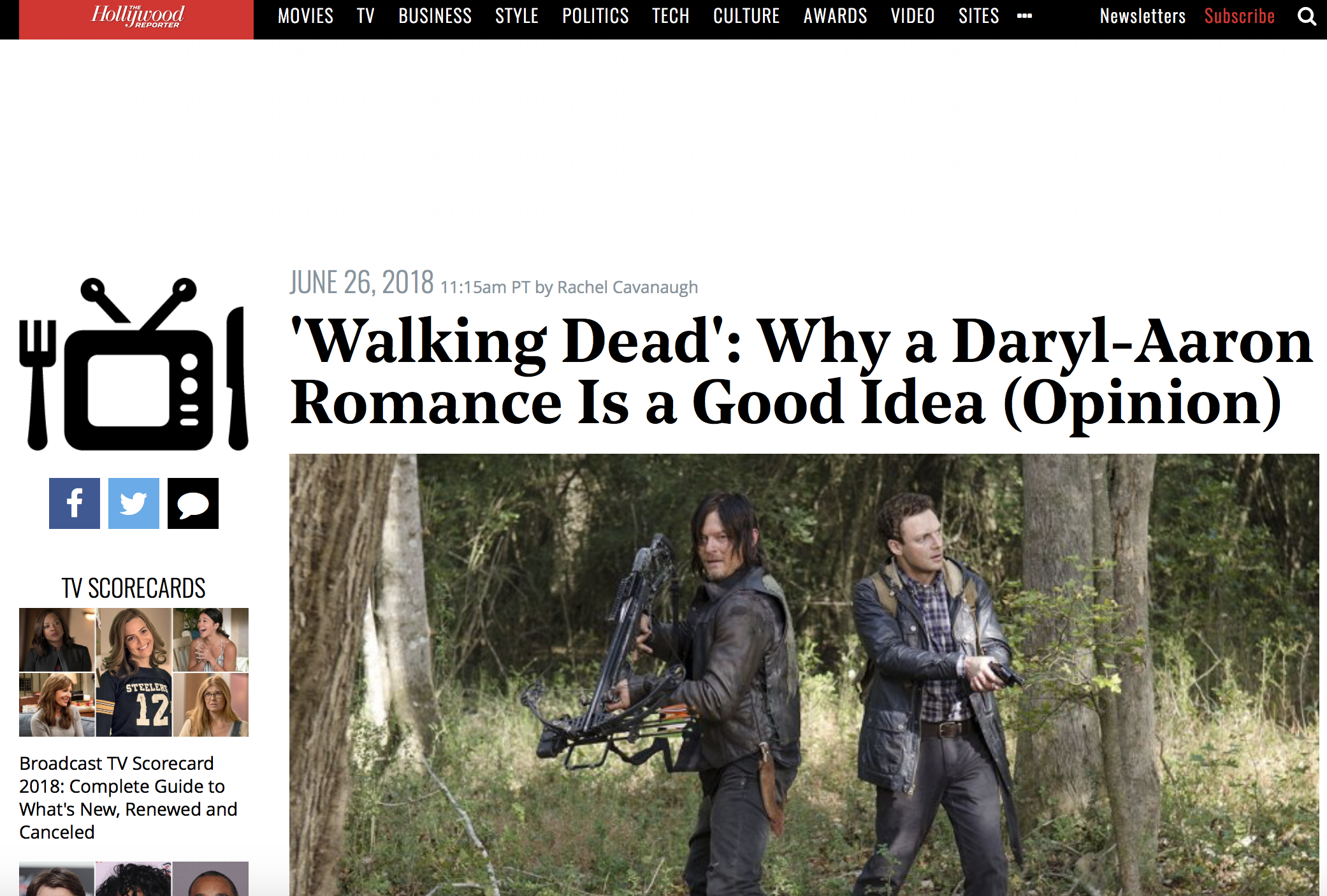 Walking Dead opinion piece on a Daryl and Aaron romance.